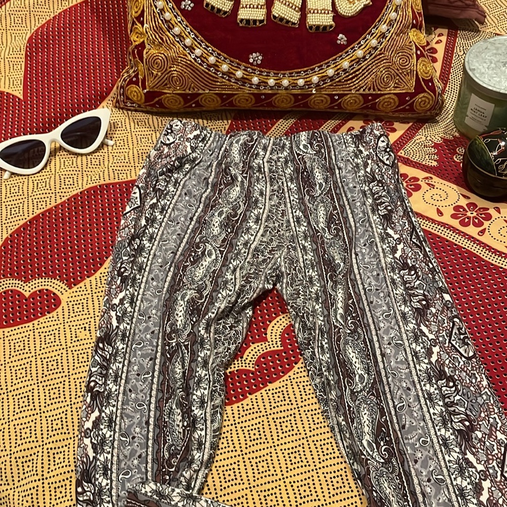 Jaase flare print elastic waist pants - Picture 5 of 6